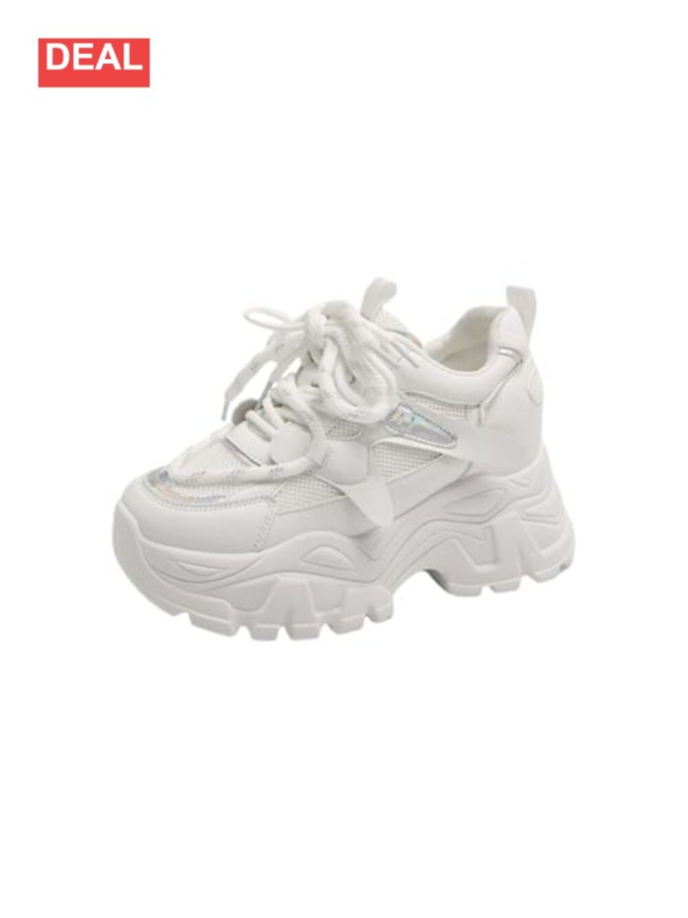 Platform Chunky Sneakers Lace-Up Casual Walking Shoes